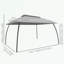 Outdoor Steel Frame Gazebo with Netting and Vented Roof-112676229