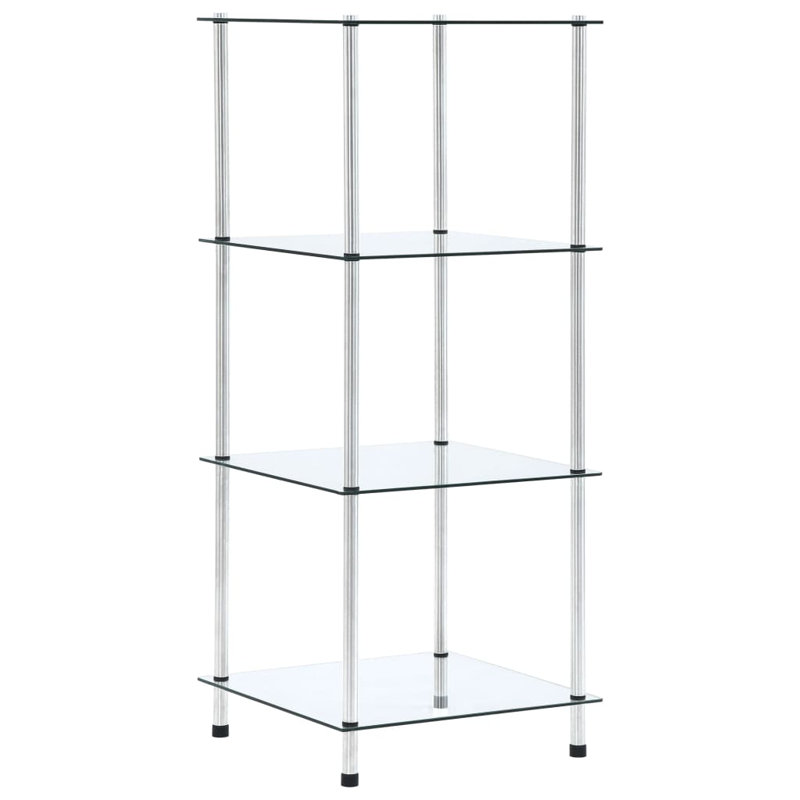 Abrahem 40cm W Metal Shelving Unit, Clear
