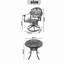 Ensemble de salle à manger 5 pièces en aluminium coulé résistant aux intempéries, comprenant 4 chaises pivotantes et une table ronde de 30,71 po avec cadre-1613146013