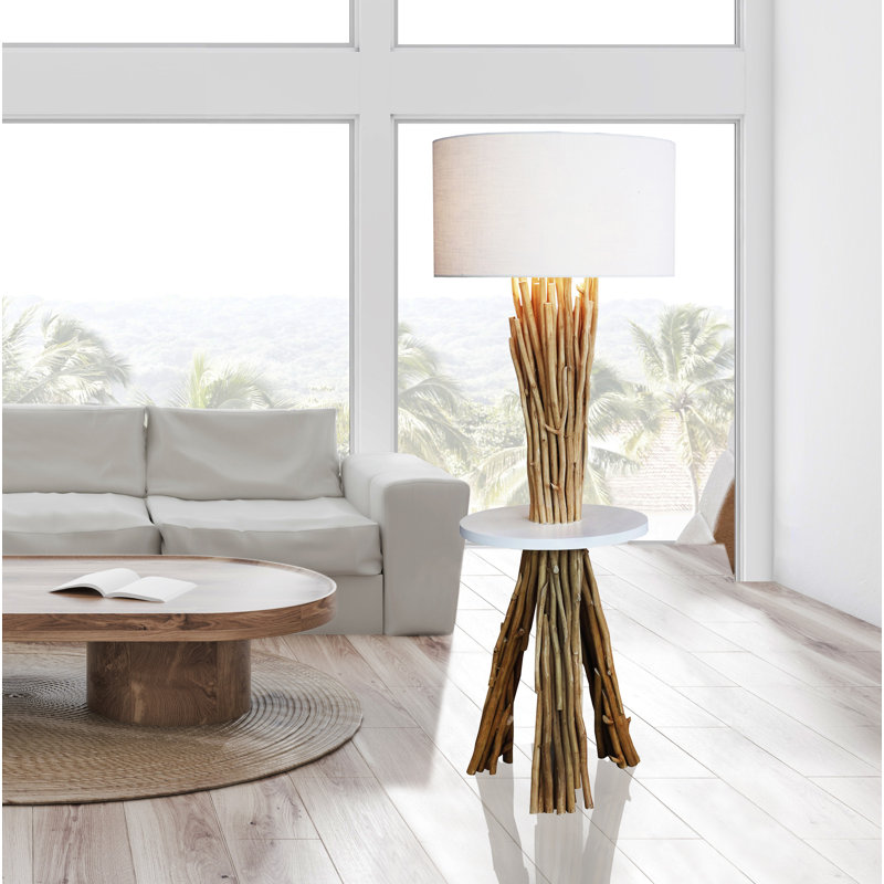 Frates 60'' Natural Tray Table Floor Lamp