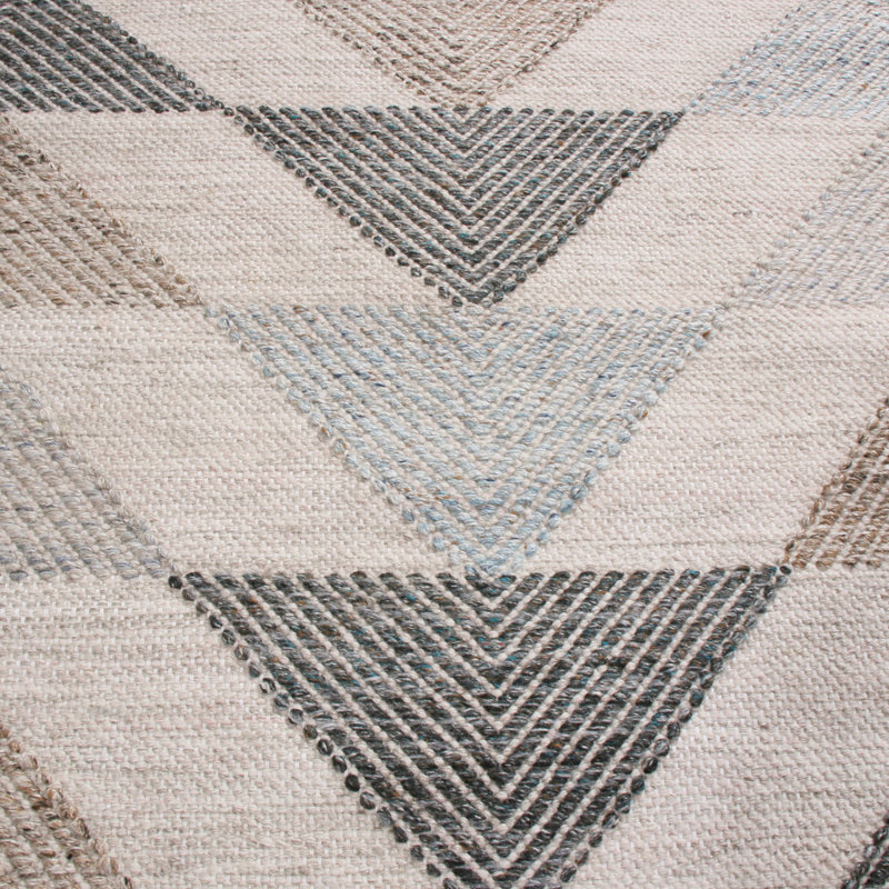 Rug & Kilim’S Scandinavian Inspired Moroccan Style Beige And Blue Polyester Rug, Rectangle 12' x 15'