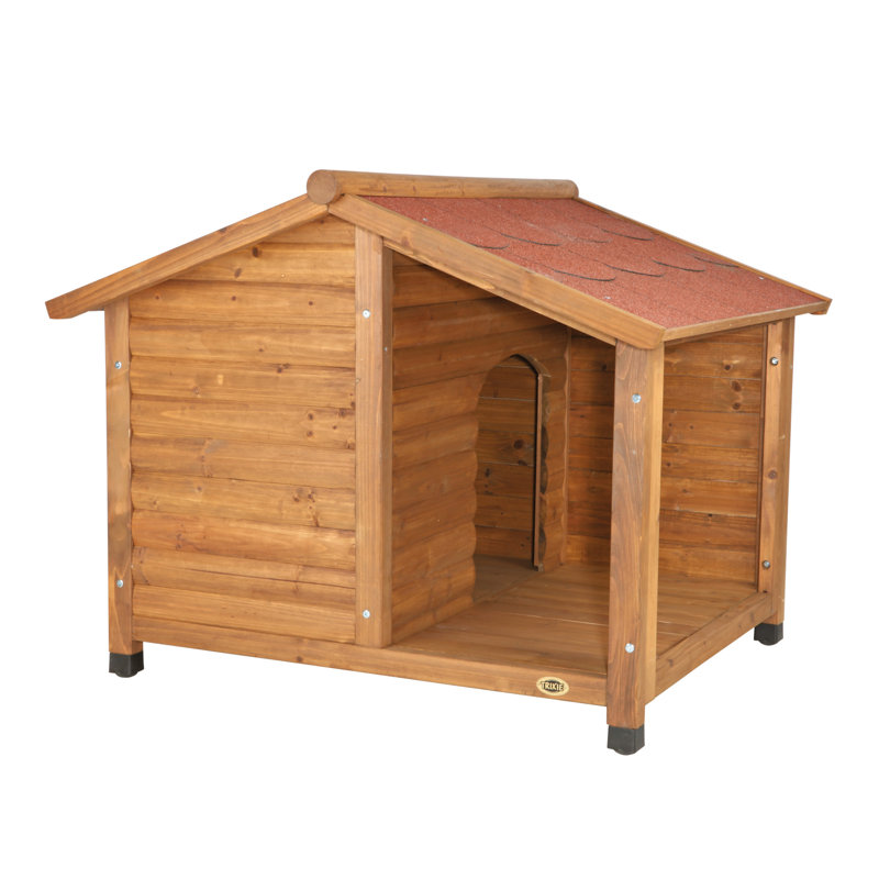 Medium Brown Weatherproof Wooden Dog House with Raised Floor