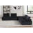 Anna 120" Black Velvet 5 Pc Sectional Sofa