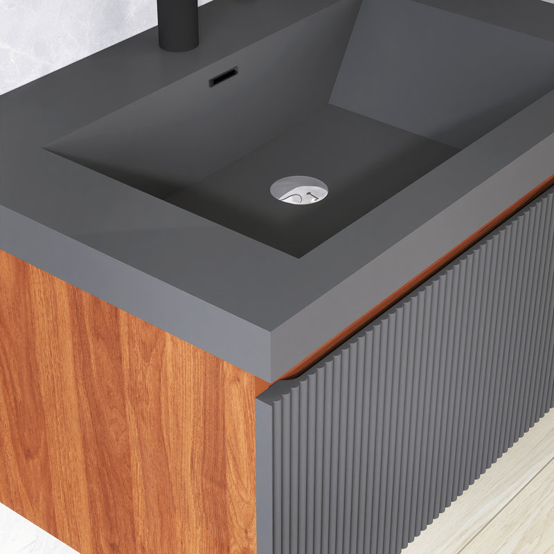 Meuble-lavabo mural simple 29,5 po avec comptoir en quartz, 29.5''