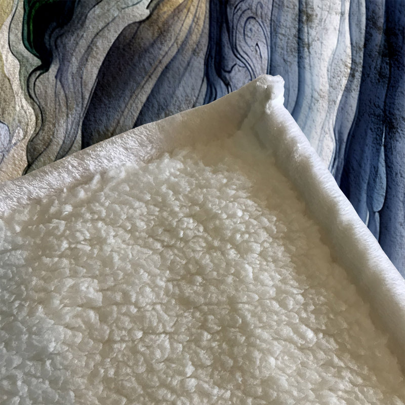 Throw Blanket, 68" W x 80" L, Marble/Abstract, Blue/White