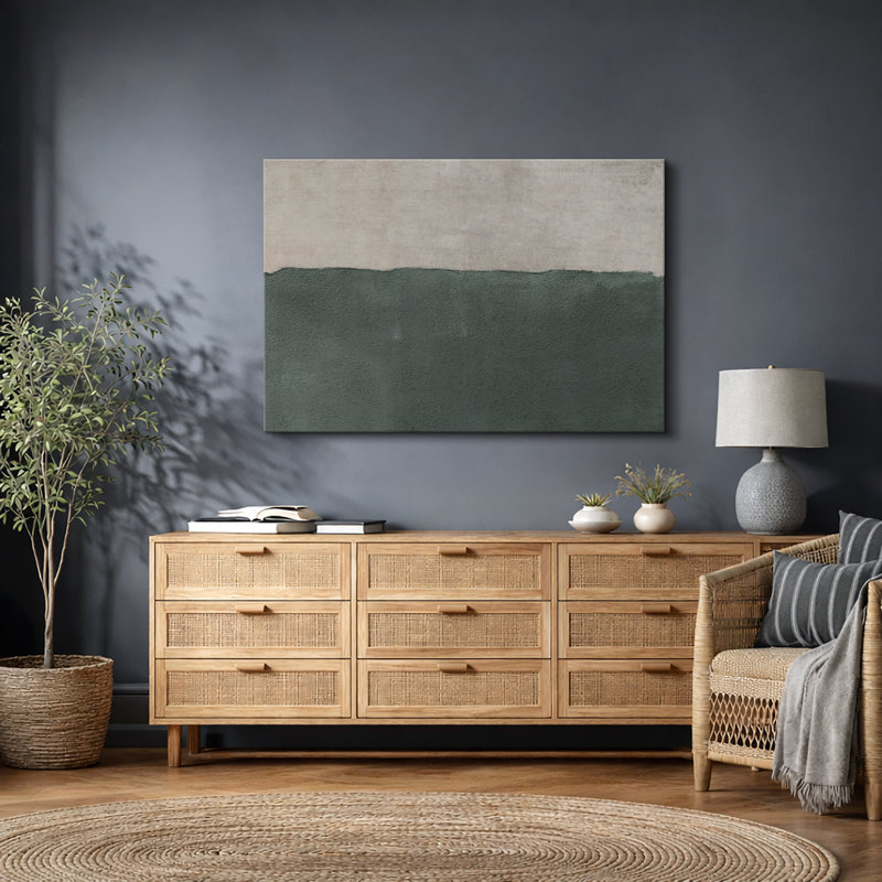 «Minimal Landscape Pastel Green Modern Contemporary Art Chic Minimalist Room Decor», impression sur toile, art mural