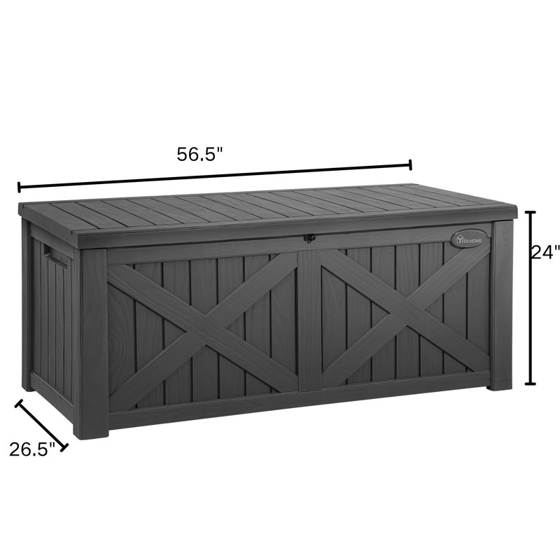 150 Gallons Water Resistant Deck Box-Gray, Gray