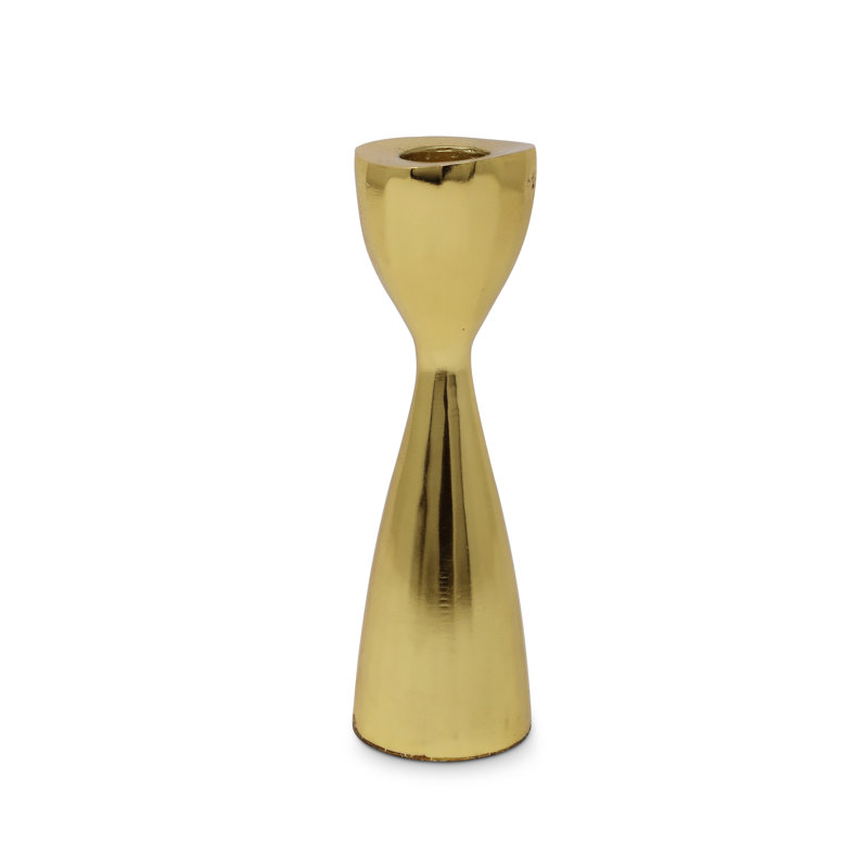 6" Gold Stainless Steel Tabletop Taper Candlestick