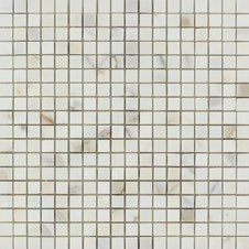 Calacatta 0.63" x 0.63' Marble Grid Mosaic Wall & Floor Tile