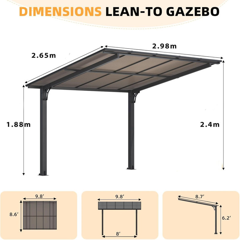 Hardtop Gazebo, 2.4 m x 3 m