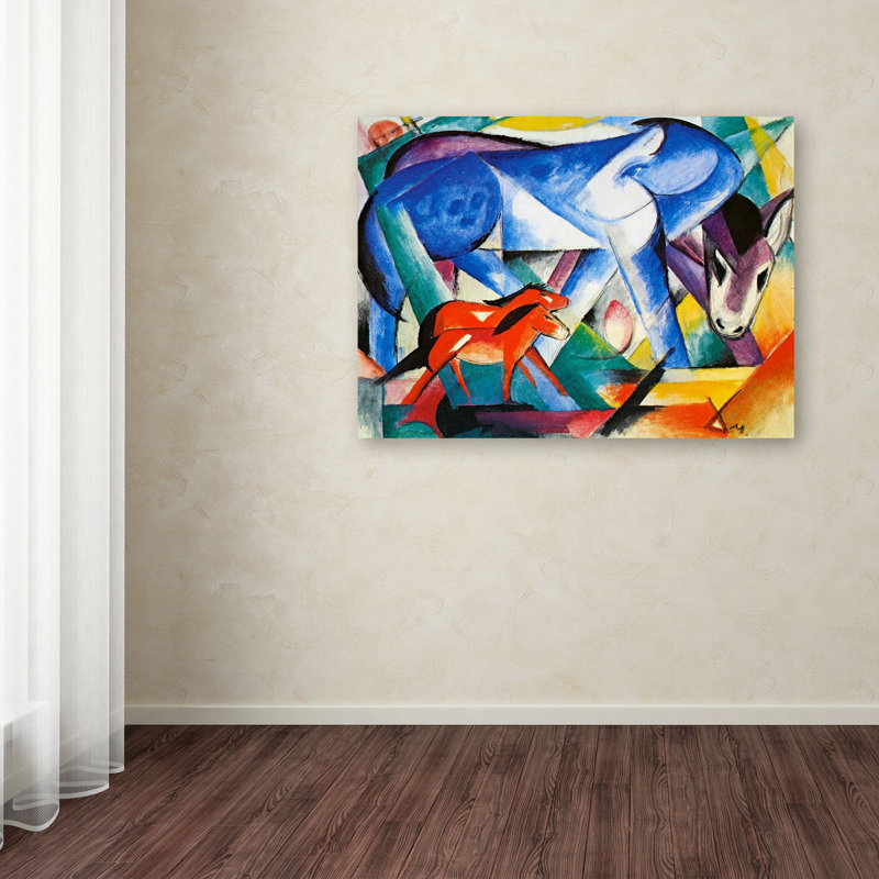Franz Marc Abstract Blue and Red Horses Canvas Art