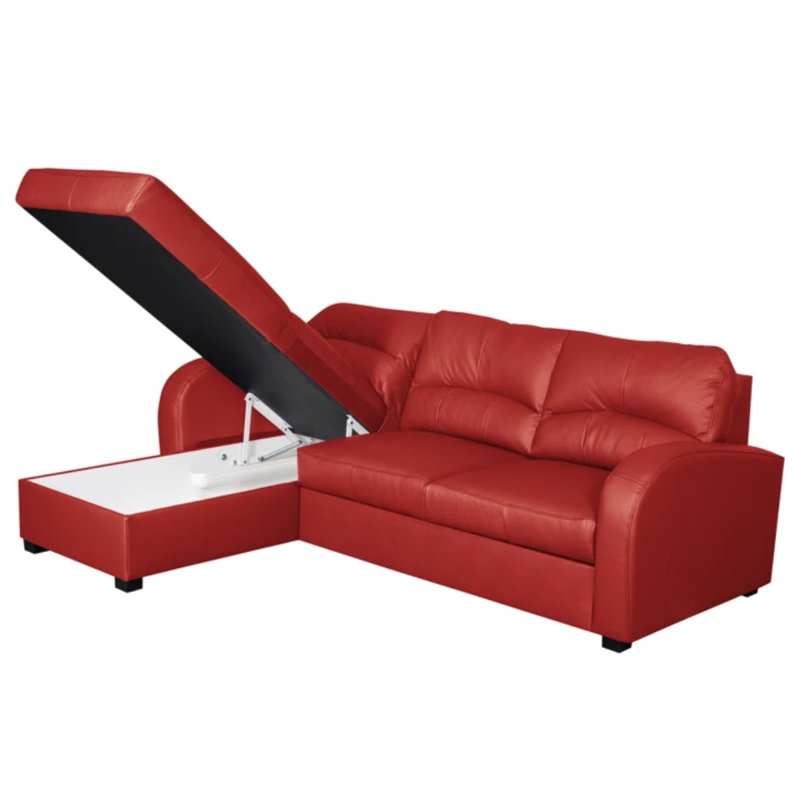 Fridulf Corner Sofa Bed, Red, Left Hand Facing
