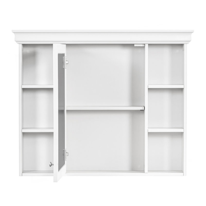 Meuble-lavabo 36 po avec armoire à pharmacie, armoire à miroir moderne avec tablette réglable, armoire de rangement pour salle de bain avec 4 tiroirs, armoire de rangement avec cadre en bois massif