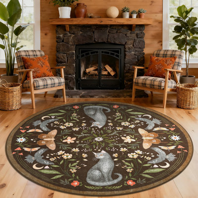 Washable Rugs  Area Rugs for Living Room, Soft Foldable Print Floor Mats Non-Slip Farmhouse Low Pile Stain-Resistant Vintage Carpet for Bedroom, Nursery, Home Office