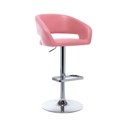 Swivel Adjustable Height Bar Stools with Hollow Back and Arms, Modern PU Leather and Metal base Counter Stools,for Kitchen Dining Room