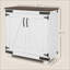Buffet, ferme moderne avec porte de grange et amp; Tablette réglable, blanc vieilli Brun | Bois manufacturé de qualité P2 | Pieds en pin massif