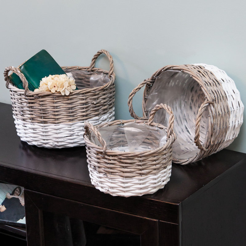 Ensemble de 3 paniers en osier Doerun