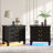 25.6" W Solid Wood Nightstand With 4 - Drawers, Charging Station and Led Light-969852307