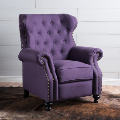 Push Back Recliner Chair With Rolled Arms