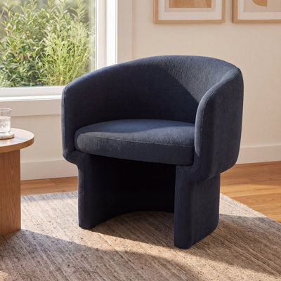  Pine Velvet Barrel Chair