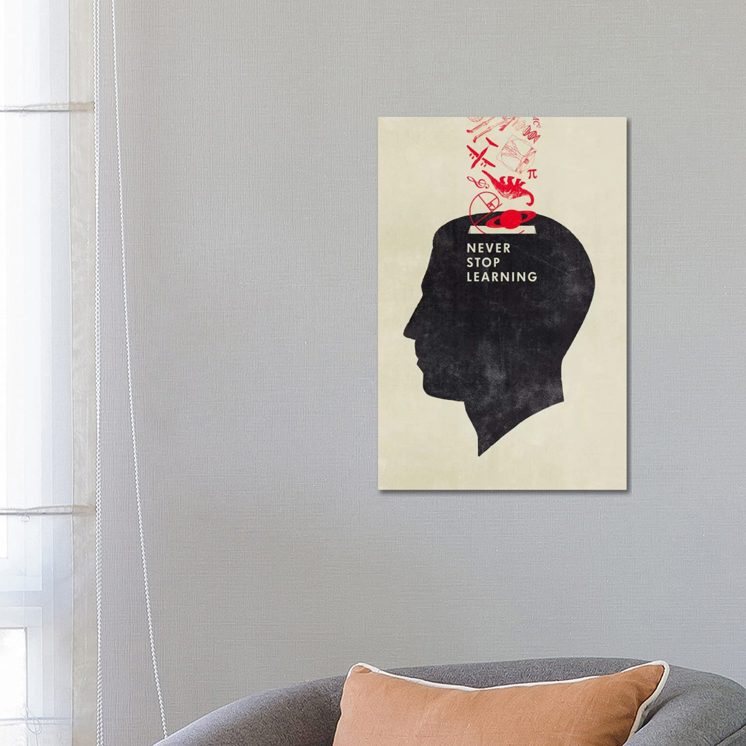 Never Stop Learning by Hannes Beer - Wrapped Canvas Print