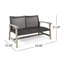 Patio gris avec sièges, structure en bois robuste et accents de fer, extérieur durable en gris, siège tissé, accents de structure robustes-316239472