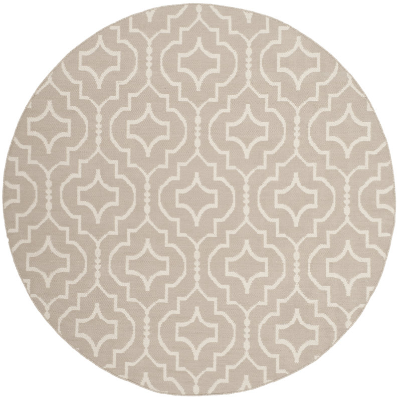 Rennie Hand Woven Cotton Geometric Rug, Round 6'