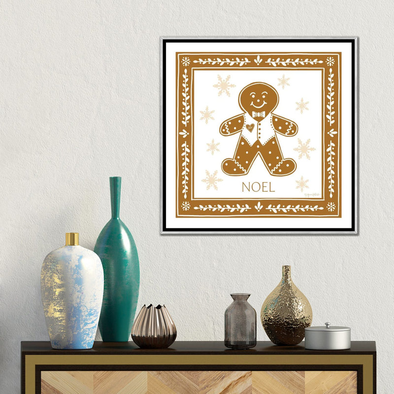 «Gingerbread Man», reproduction d'art sur toile encadrée, H 18 po x l 18 po, Argent argent