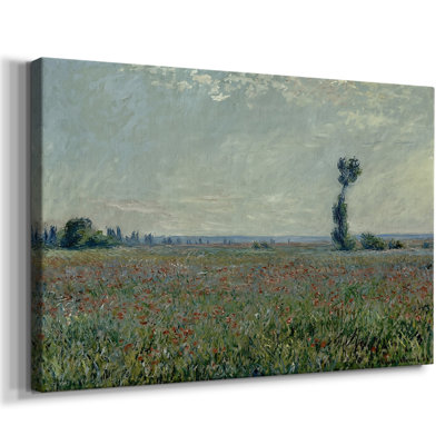 Champ de coquelicots dans un creux près de Giverny-Claude Monet-Toile tendue avec châssis-1885