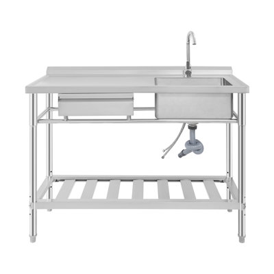 Ensemble d'évier en acier inoxydable avec évier de cuisine à cuve simple sur pied