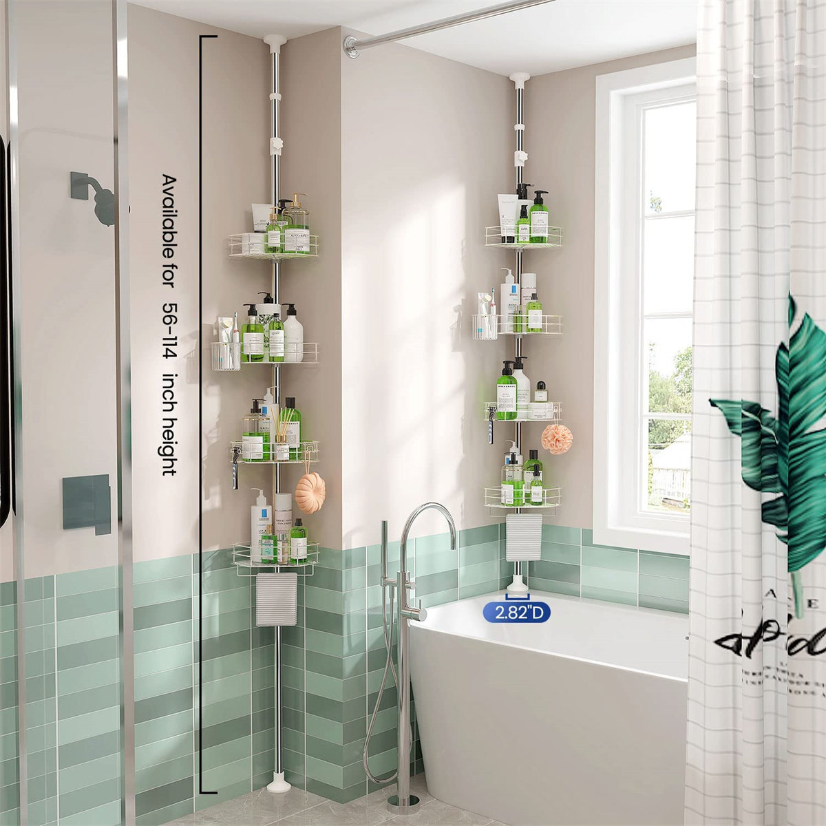 Rebrilliant Dorwarth Free-Standing Stainless Steel Shower Shelf | Wayfair