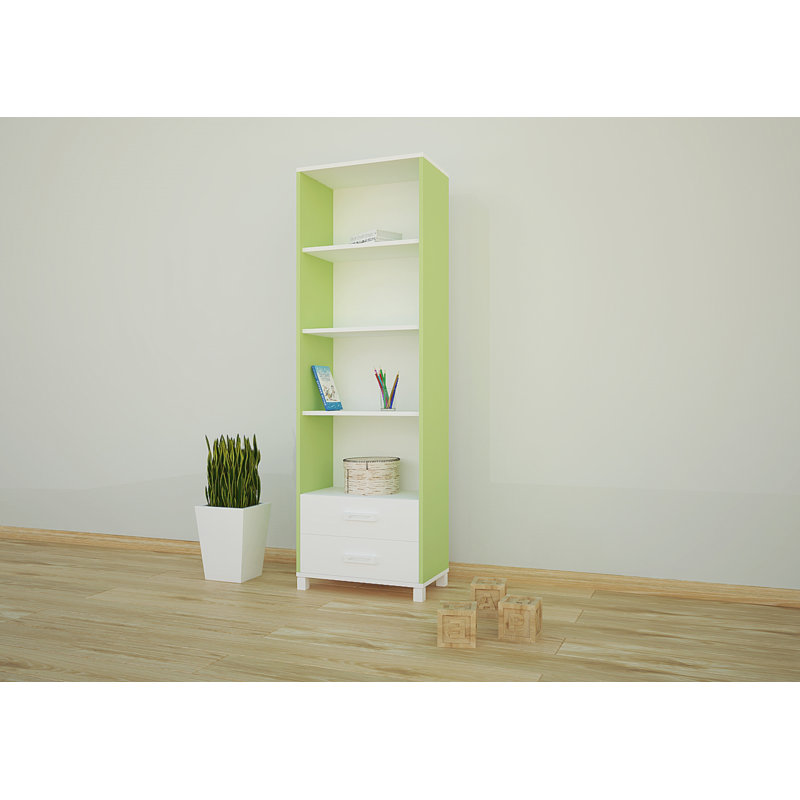 177cm H Cube Unit Kids Bookcase, Green, 177cm H x 60cm W x 34cm D