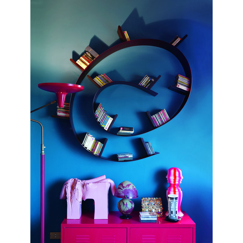 Bookworm Floating Bookcase, Short, Matte Aluminum