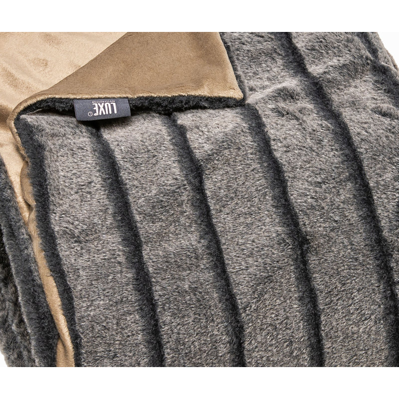 Soft Heart Knitted Throw Blanket, Gray
