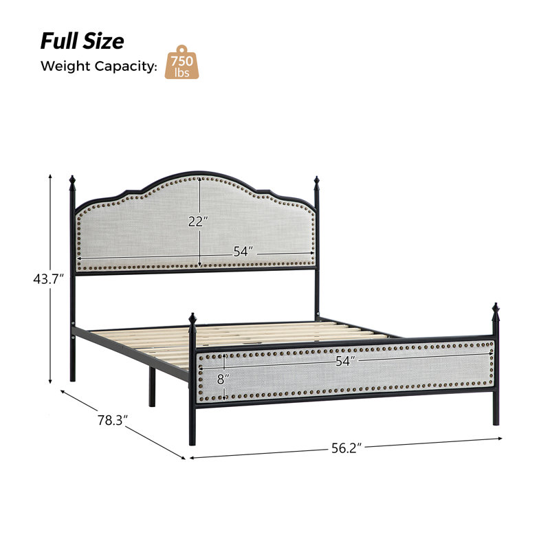 Lit plateforme tapissier Alaja, Complète, Beige