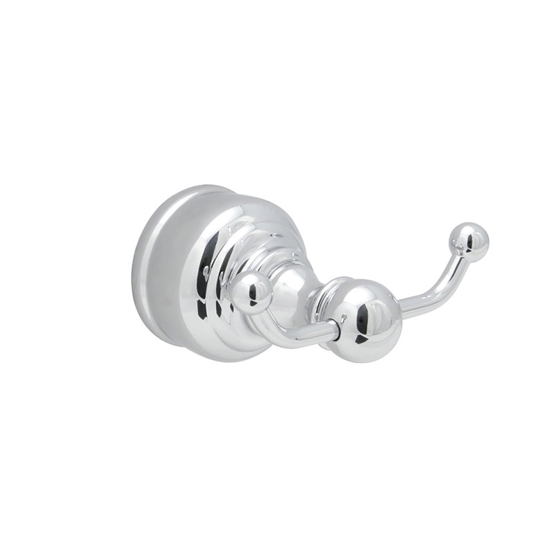 Brass Wall Mounted Robe Hook, Polished Chrome