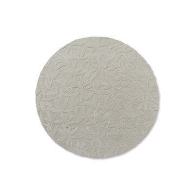 Damask Hand Tufted Wool Area Rug in Gray