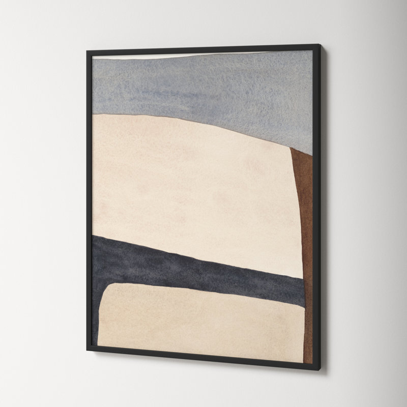 Divided By Blue 1 by Julia Balfour, 38" H x 30" W x 1.25" D, Black Framed