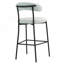 Tabouret de bar 26 po à hauteur de comptoir avec tabouret de bar et housse en tissu noir avec revêtement thermolaqué et repose-pieds-327321431