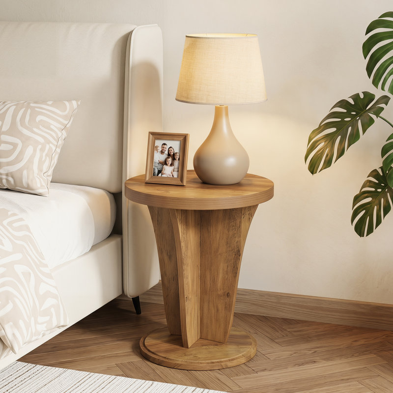 19.7" End Table with Pedestal Base