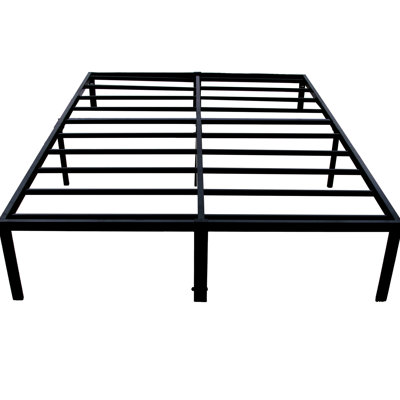 Base de lit très robuste en acier noir, très grand, avec rangement sous le lit, 2000 livres, bordure nette et droite avec acier, robuste et simple