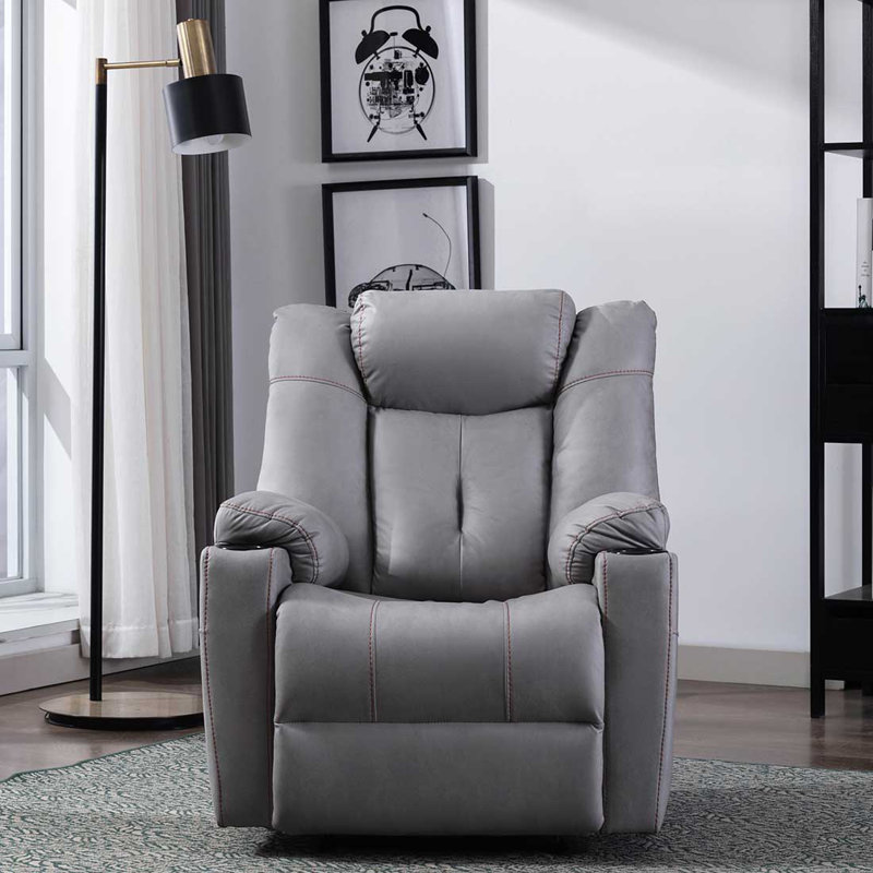 Henreitta Recliner with Ottoman, Grey