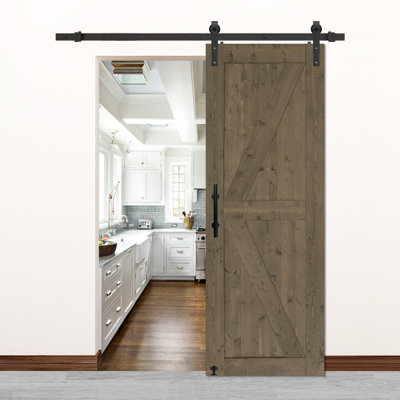 Ensemble de quincaillerie de porte de grange nouée avec porte coulissante British Brace