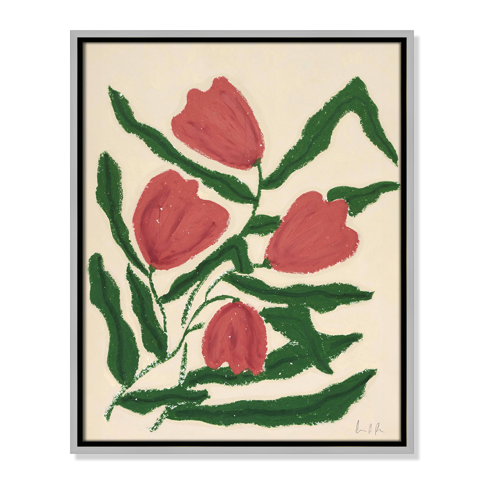 Red Tulips  Print by Camilla Bergqvist, 21.5" H x 17.5" W, Silver