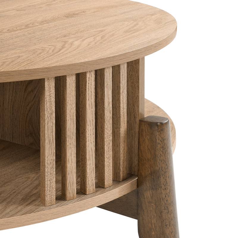 Table basse Mid-Century moderne avec tablette de rangement pour le salon