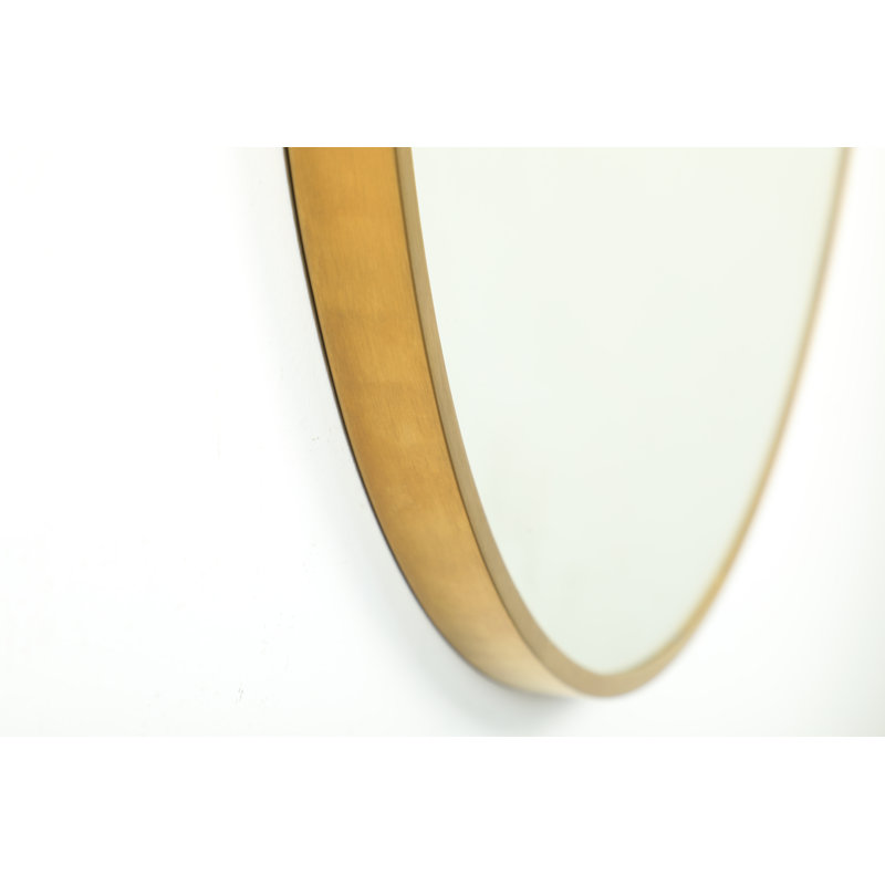Rouillard Metal Round Mirror, Gold, 30" x 30"