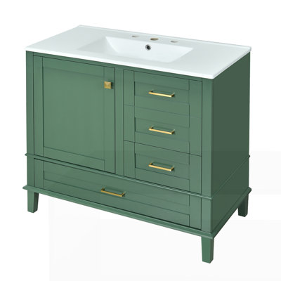 36" Bathroom Vanity with Solid Pine Frame