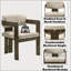 Chaise d'appoint en microfibre polie et finition noyer Destin  