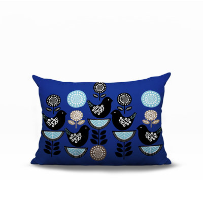 Oreiller rectangulaire intérieur / extérieur réversible Lina Bird