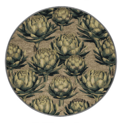 Washable Globe Artichoke Vegetables Area Rug